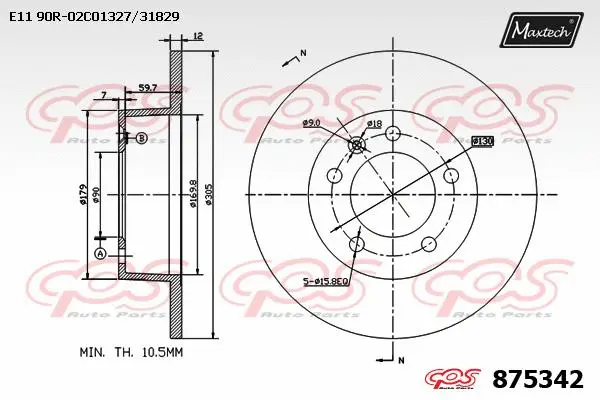 Disque de frein MAXTECH 875342