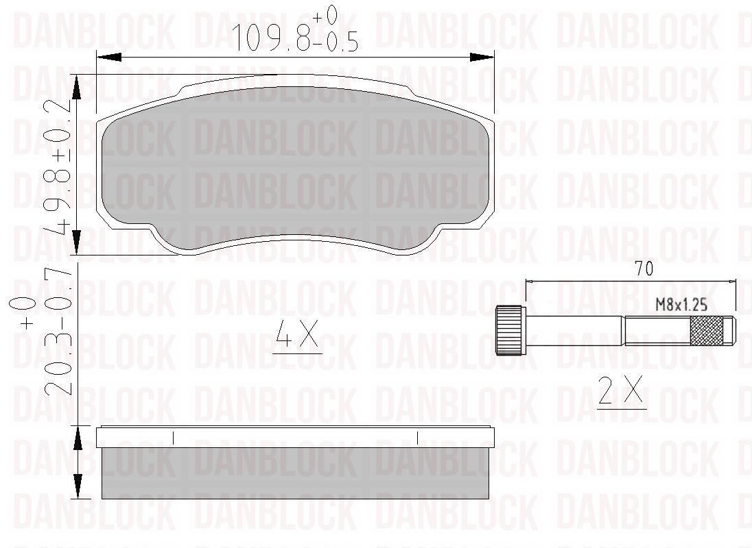 Kit de plaquettes de frein, frein à disque DANBLOCK DB 510213