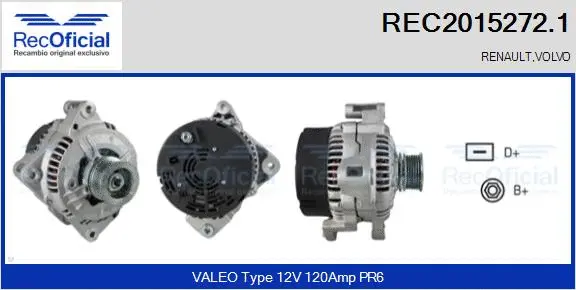 Alternateur RECOFICIAL REC2015272.1