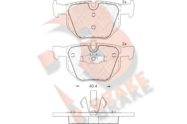 Kit de plaquettes de frein, frein à disque R BRAKE RB1739