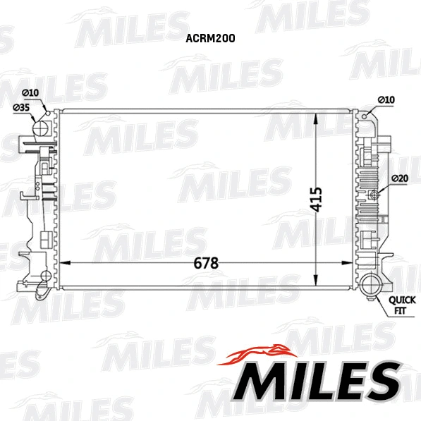 Radiateur, refroidissement du moteur MILES ACRM200
