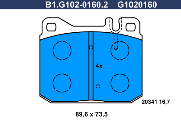 Kit de plaquettes de frein, frein à disque GALFER B1.G102-0160.2