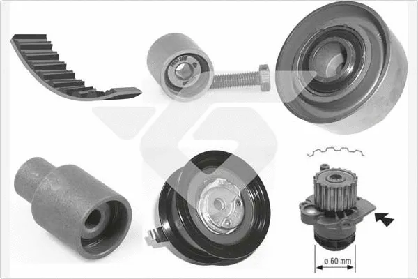 Pompe à eau + kit de courroie crantée HUTCHINSON KH 160WP58