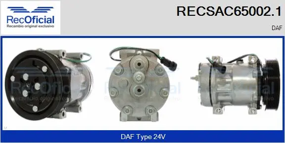 Compresseur, climatisation RECOFICIAL RECSAC65002.1