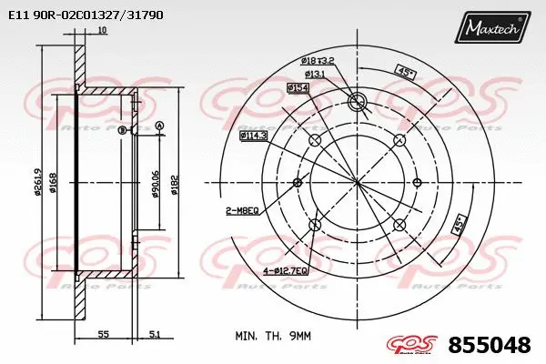 Disque de frein MAXTECH 855048