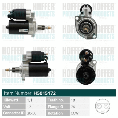 Démarreur HOFFER H5015172