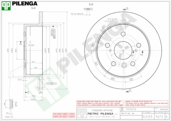Disque de frein PILENGA 5473