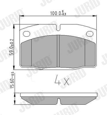 Kit de plaquettes de frein, frein à disque JURID 571276J