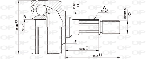 Jeu de joints, arbre de transmission OPEN PARTS CVJ5483.10