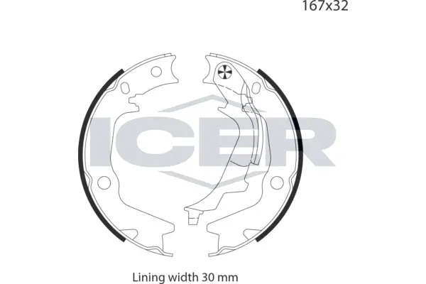 Jeu de mâchoires de frein, frein de stationnement ICER 79PB4046 C