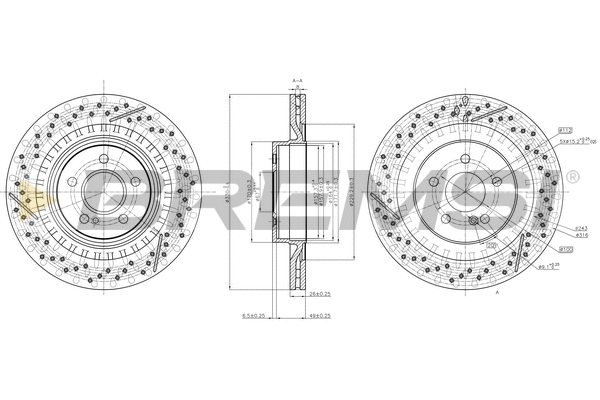 Disque de frein BREMSI CD8427V