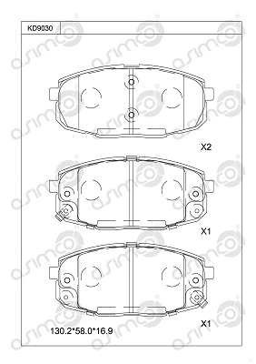 Kit de plaquettes de frein, frein à disque ASIMCO KD9030