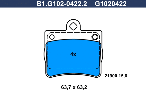 Kit de plaquettes de frein, frein à disque GALFER B1.G102-0422.2