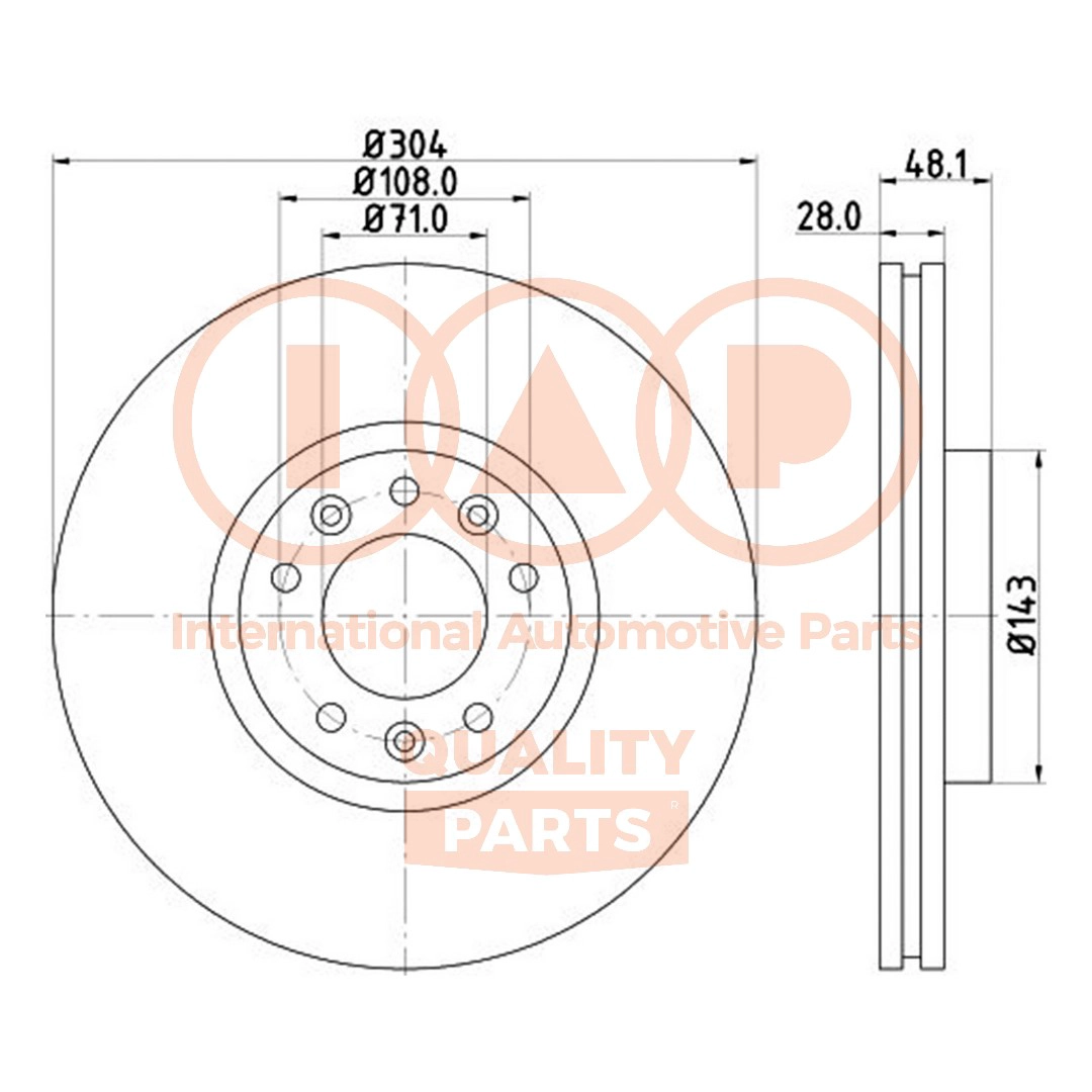 Disque de frein IAP QUALITY PARTS 709-52032