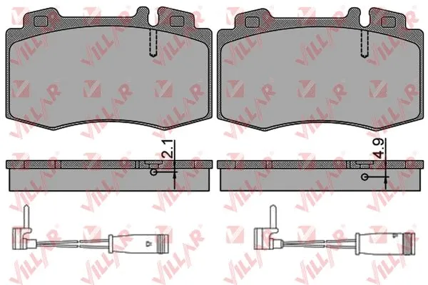 Kit de plaquettes de frein, frein à disque VILLAR 626.0849A