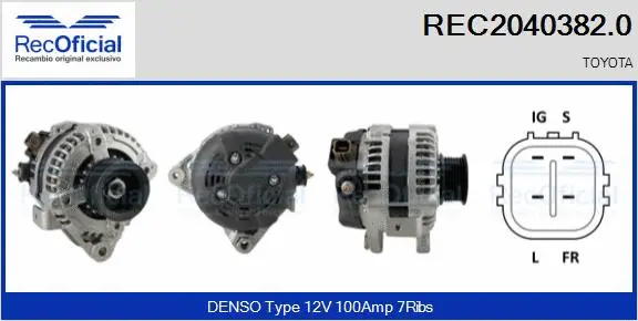 Alternateur RECOFICIAL REC2040382.0