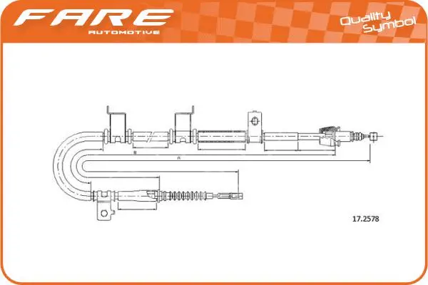 Tirette à câble, frein de stationnement FARE-CO 18357