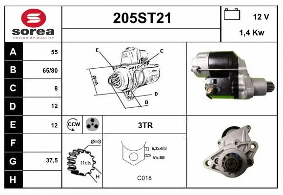 Démarreur STARTCAR 205ST21
