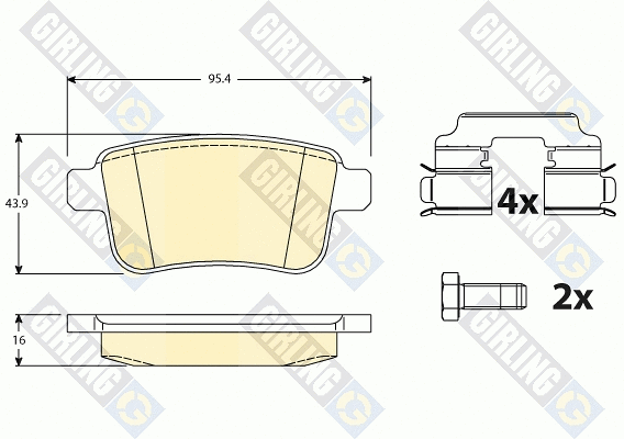 Kit de plaquettes de frein, frein à disque GIRLING 6117861
