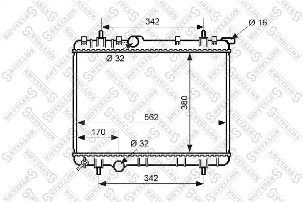 Radiateur, refroidissement du moteur STELLOX 10-25171-SX