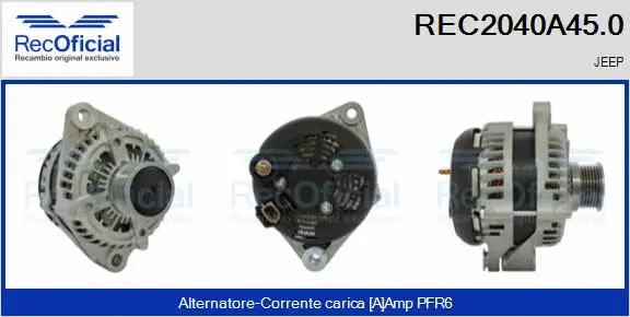 Alternateur RECOFICIAL REC2040A45.0