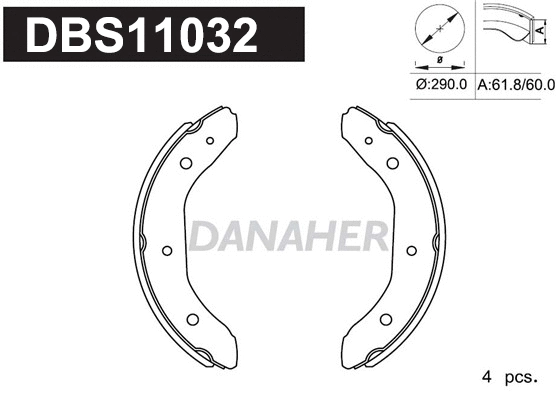 Jeu de mâchoires de frein DANAHER DBS11032