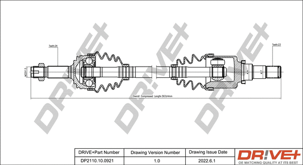 Arbre de transmission Dr!ve+ DP2110.10.0921