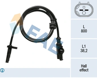 Capteur, vitesse de roue FAE 78222