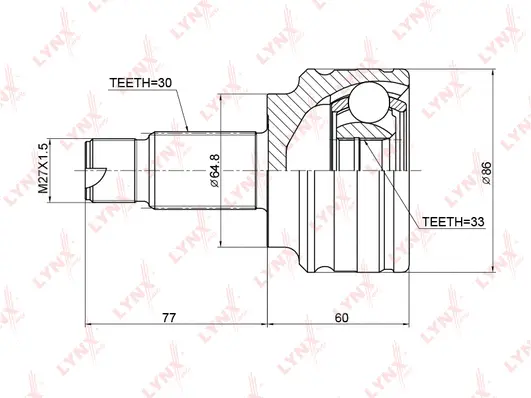 Jeu de joints, arbre de transmission LYNXAUTO CO-3764