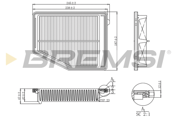 Filtre à air BREMSI FA1180