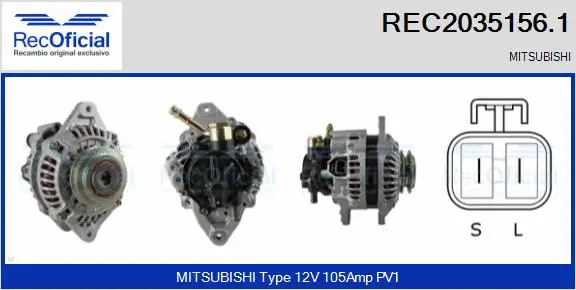 Alternateur RECOFICIAL REC2035156.1