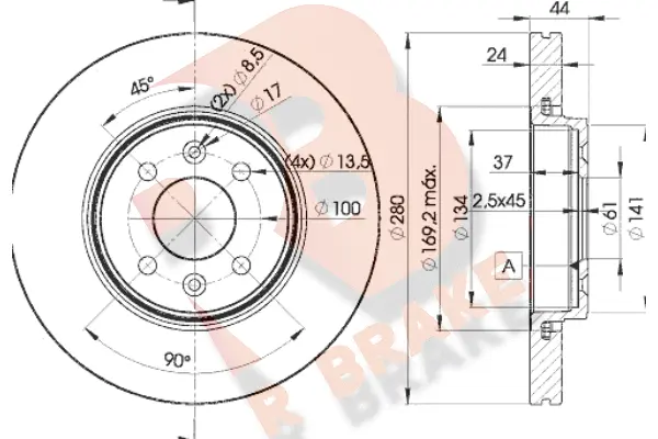 Disque de frein R BRAKE 78RBD27829