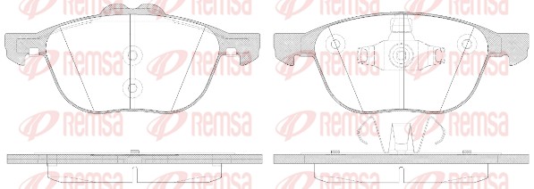 Kit de plaquettes de frein, frein à disque REMSA 1082.50