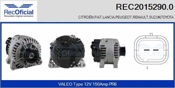 Alternateur RECOFICIAL REC2015290.0