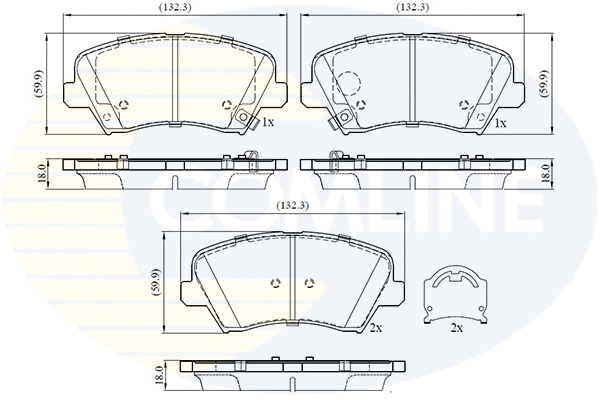 Kit de plaquettes de frein, frein à disque COMLINE CBP32773
