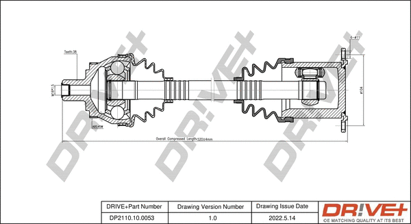 Arbre de transmission Dr!ve+ DP2110.10.0053