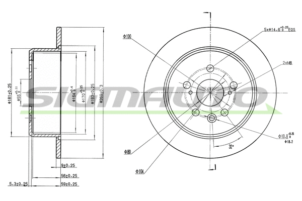 Disque de frein SIGMAUTO DBB474S