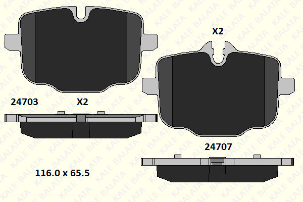 Kit de plaquettes de frein, frein à disque KALE 24703 180 15