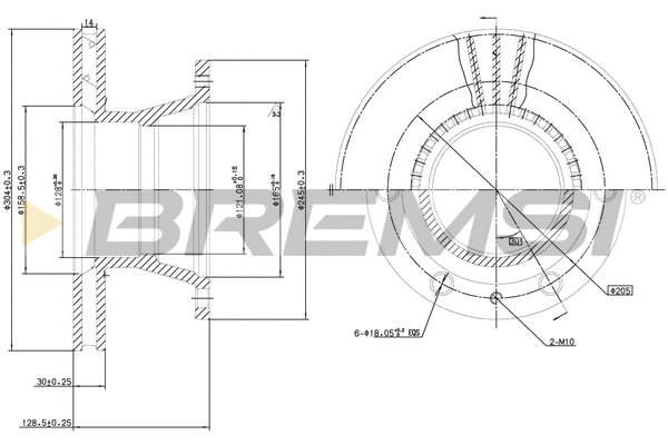 Disque de frein BREMSI CD5233V