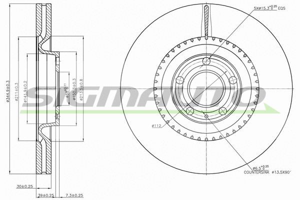 Disque de frein SIGMAUTO DBB661V