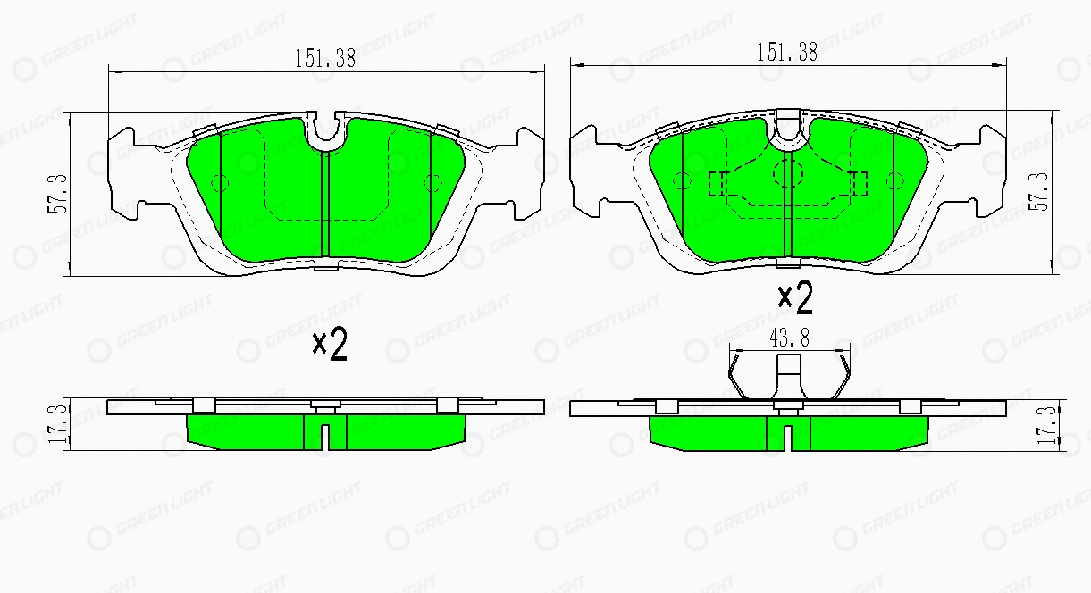 Kit de plaquettes de frein, frein à disque Automotive Adriado GLBP0196