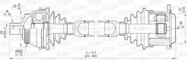 Arbre de transmission OPEN PARTS DRS6405.00