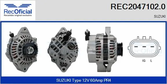 Alternateur RECOFICIAL REC2047102.0