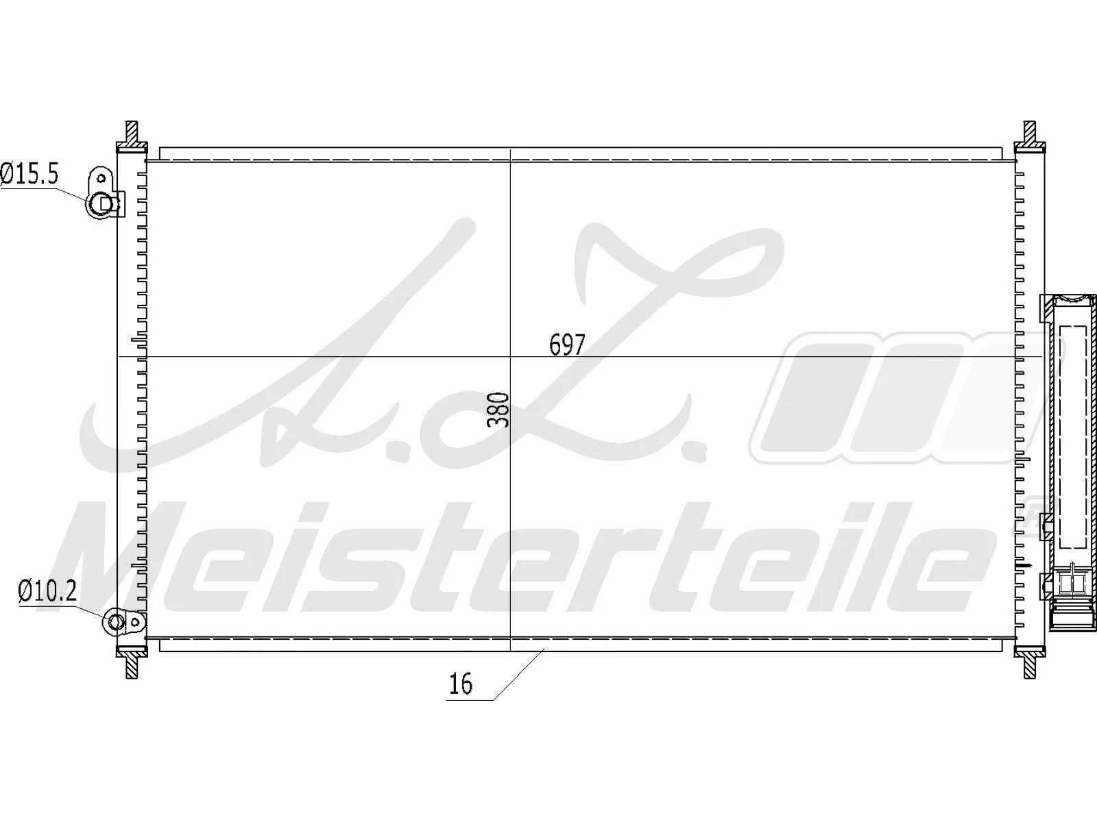 Condenseur, climatisation A.Z. Meisterteile AZMT-45-030-1019
