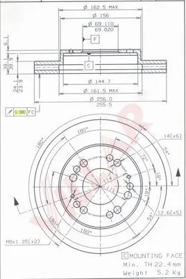 Disque de frein VILLAR 628.1245