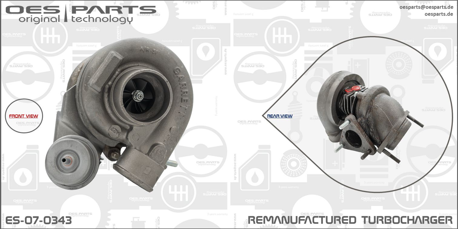 Turbocompresseur, suralimentation OES PARTS ES-07-0343