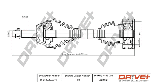 Arbre de transmission Dr!ve+ DP2110.10.0946