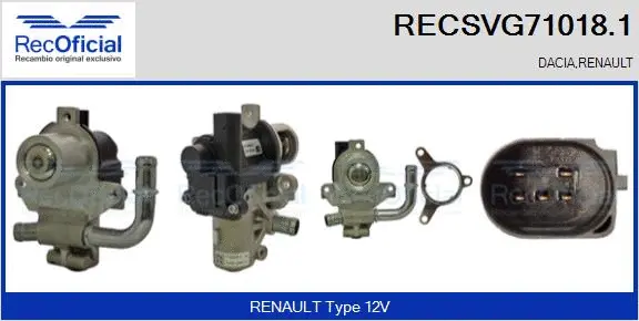 Vanne EGR RECOFICIAL RECSVG71018.1