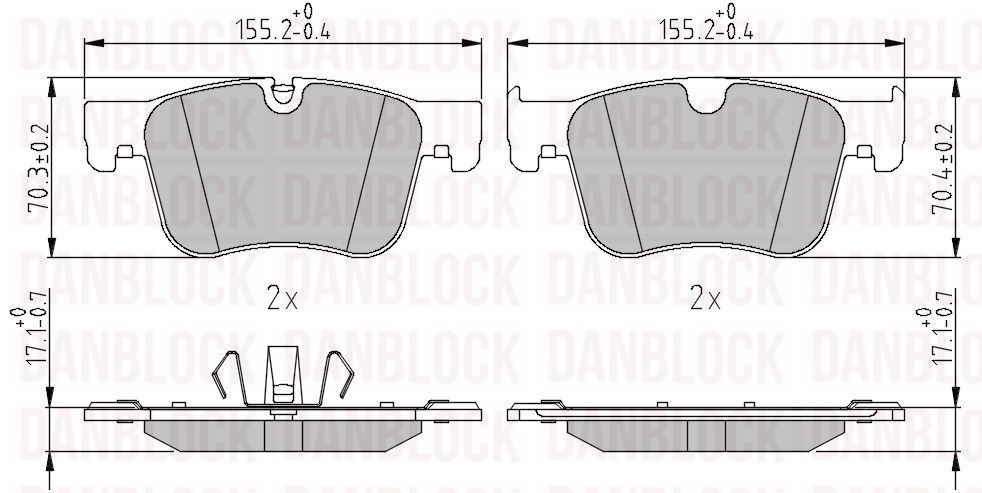 Kit de plaquettes de frein, frein à disque DANBLOCK DB 511421