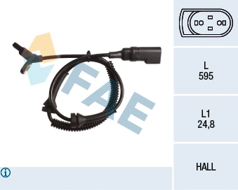 Capteur, vitesse de roue FAE 78152